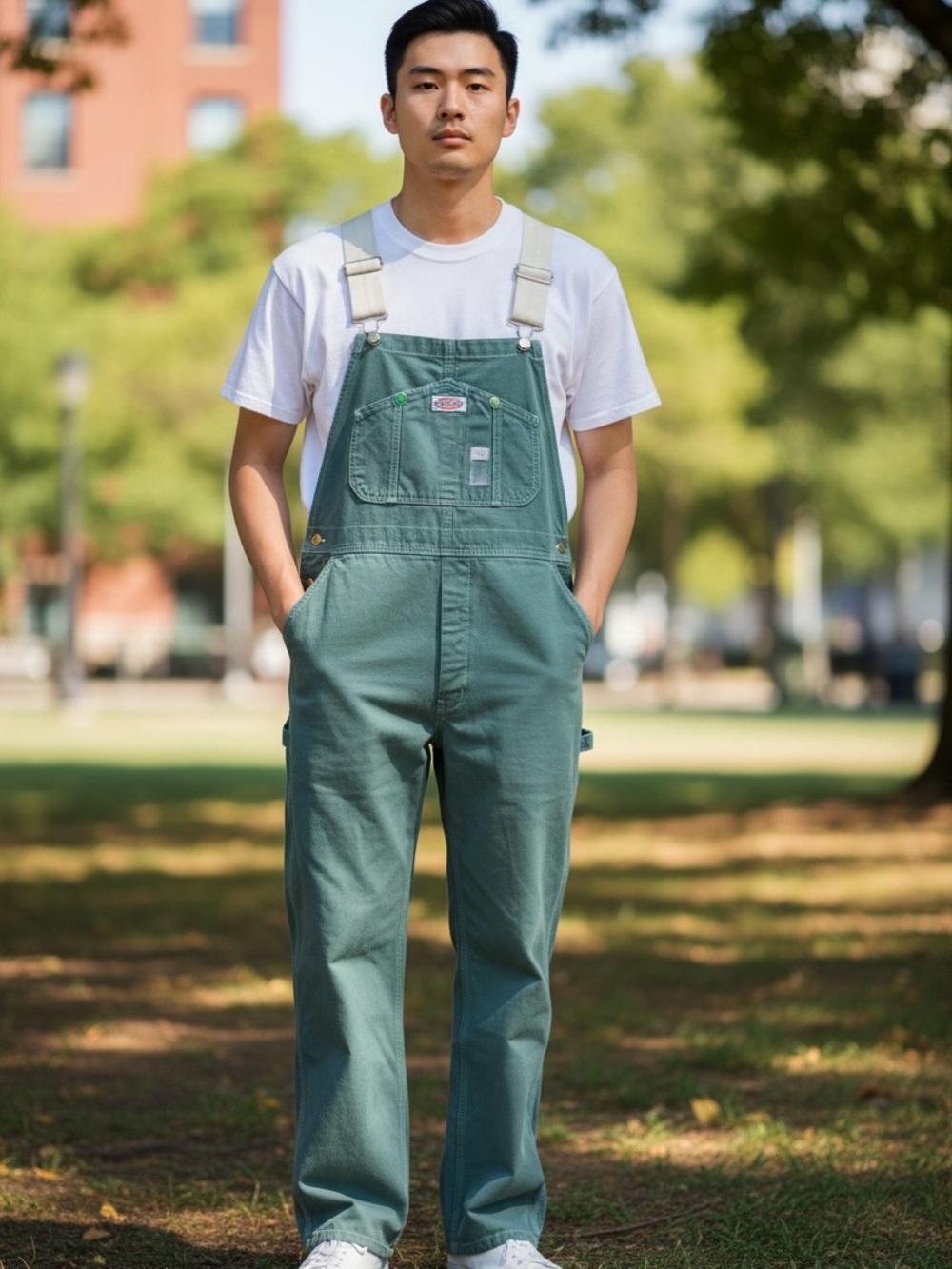 Dickies 100% Cotton Bib Overalls Sage Green new without tag size L